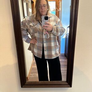 Plaid Button-Up Jacket